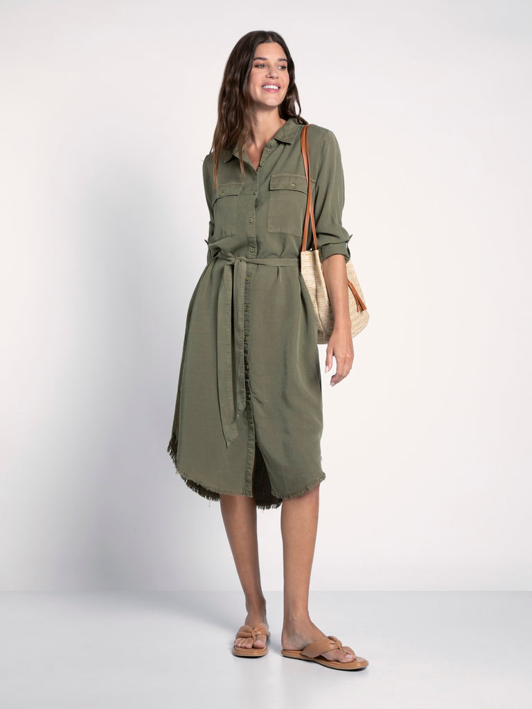 Long Sleeve Olive Dress Apex Ethical Boutique