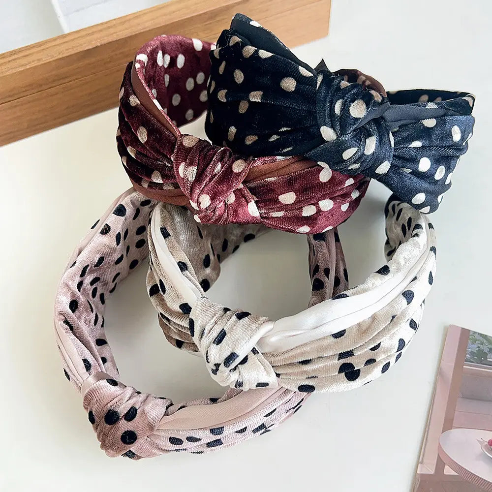 Velvet Polka Dot Headband