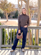 Brown Knitted Long Sleeve Sweater