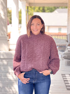 plum colored sweater