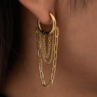 Rose & Lee Co Vianne Multi Chain Drop Earrings, 18k Gold Earrings