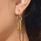 Rose & Lee Co Viori Two Tone Link Earrings, 18k Gold Earrings