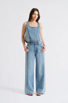 Two Tone Mid Rise Jeans