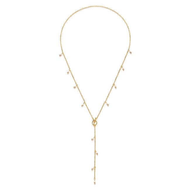 Rose & Lee Co Beaded Lariat Necklace, White Necklaces