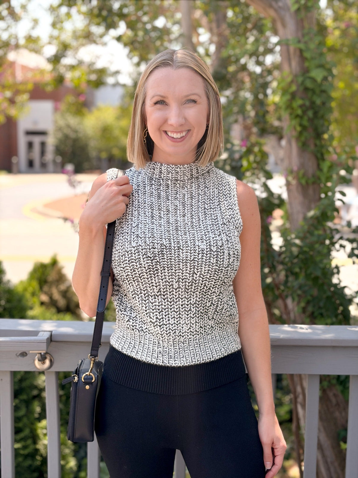 Rose & Lee Co Williams Sweater Tank, Ivory/Black Tanks
