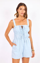 Rose & Lee Co Willow Romper, Light Blue Romper