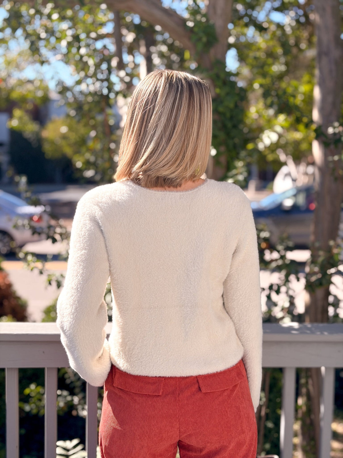 Rose & Lee Co Winterglow Fluffy Cardigan, Frosted Pearl by Z Supply Cardigan