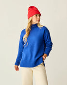 Blue Mock Neck Long Sleeve Sweater