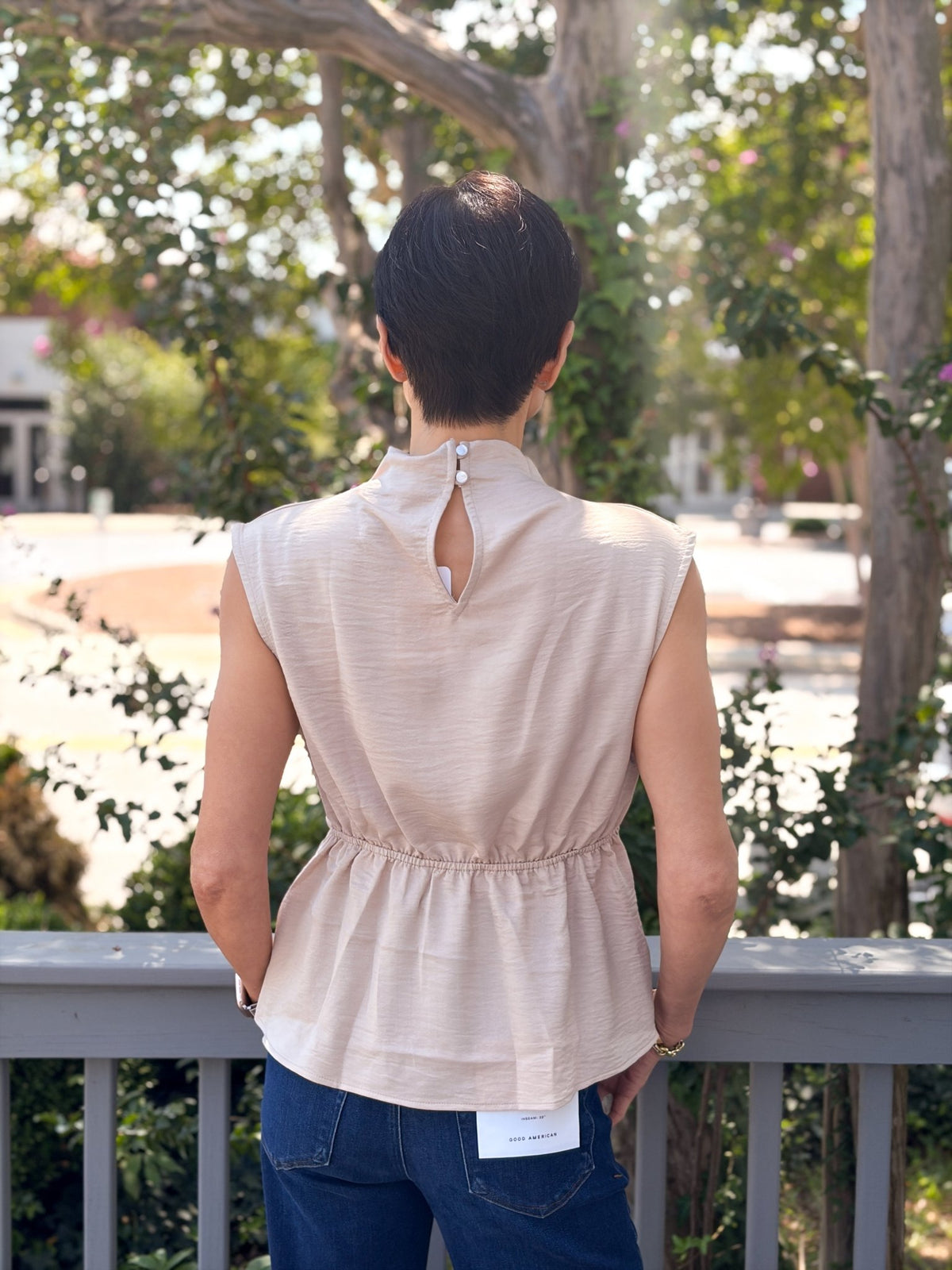 Rose & Lee Co Skyler Top, Oatmeal Work Tops