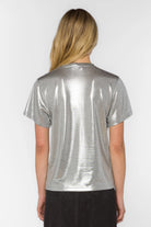 Silver Short Sleeve Top
