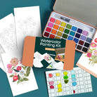 Rose & Lee Co Watercolor Painting Kit, Zinnia Garden Home & Gifts
