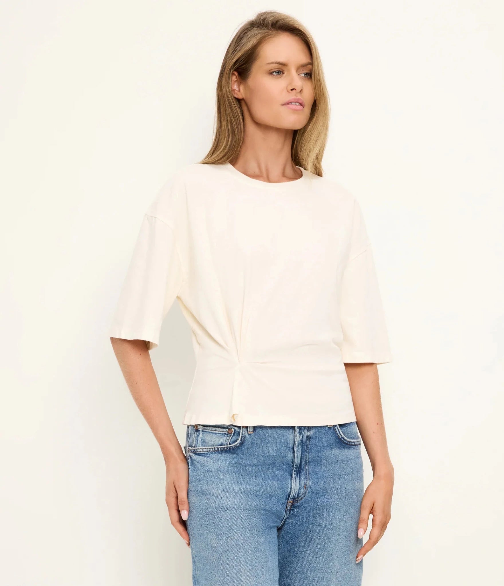 Rose & Lee Co Zinnia Top, Chalk by Michael Stars short sleeve