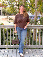 Rose & Lee Co Zinnia Top, Molasses by Michael Stars short sleeve