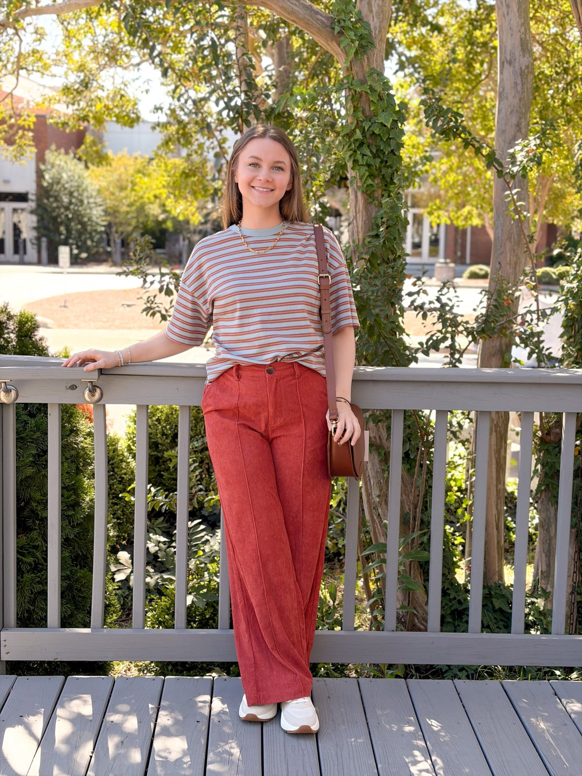 Rose & Lee Co Judy Pants, Orange Rust Pants