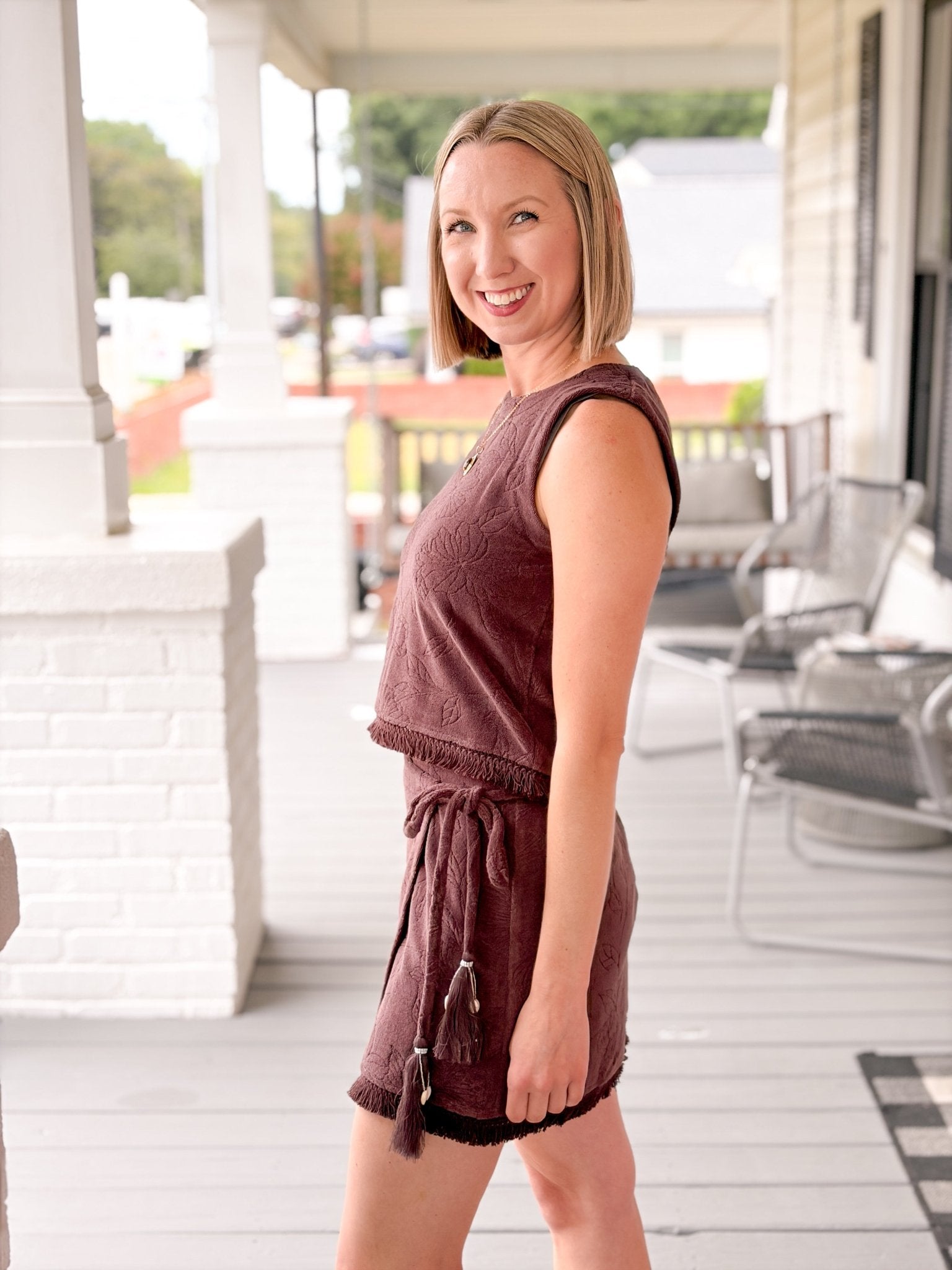 Rose & Lee Co Canopy Wrap Skirt, Chocolate Cherry by Z Supply Skirts