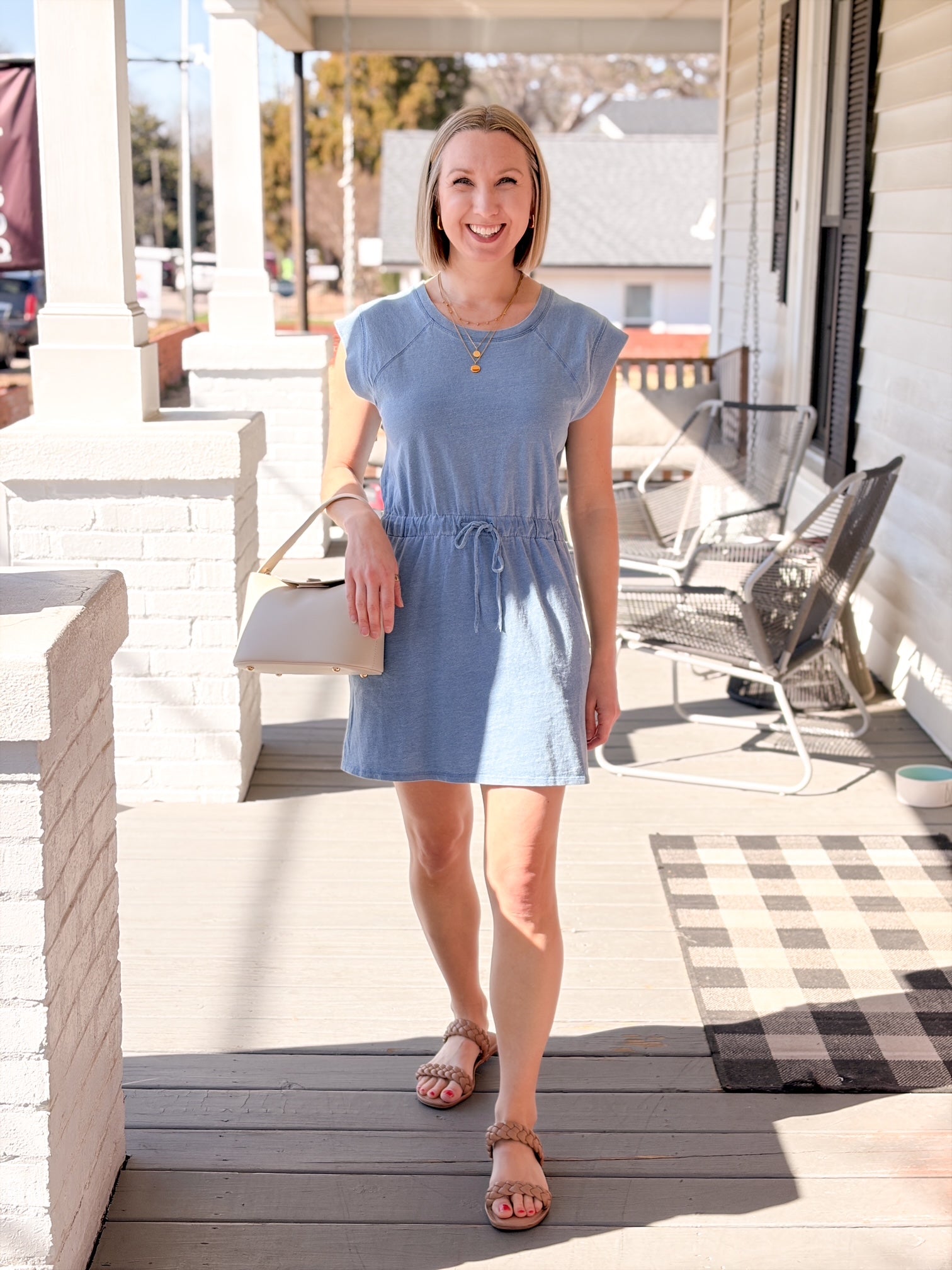 Indigo Denim Wash Casual Mini Dress