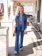 Blue Indigo Long Sleeve Lightweight Jacket