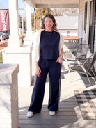 Navy Blue Track Pants