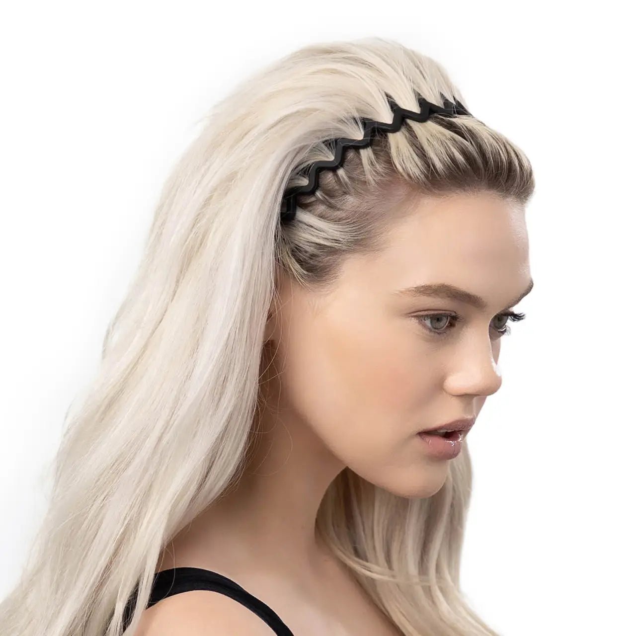 Rose & Lee Co Zig Zag Headband 2pc, Black & Tortoise Hair