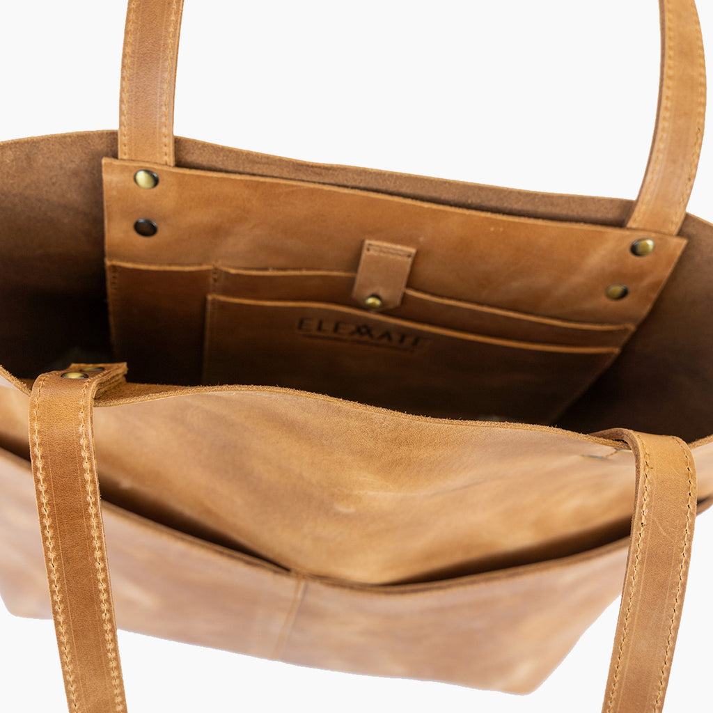 Elevate raw tote black camel Raleigh ethical boutique