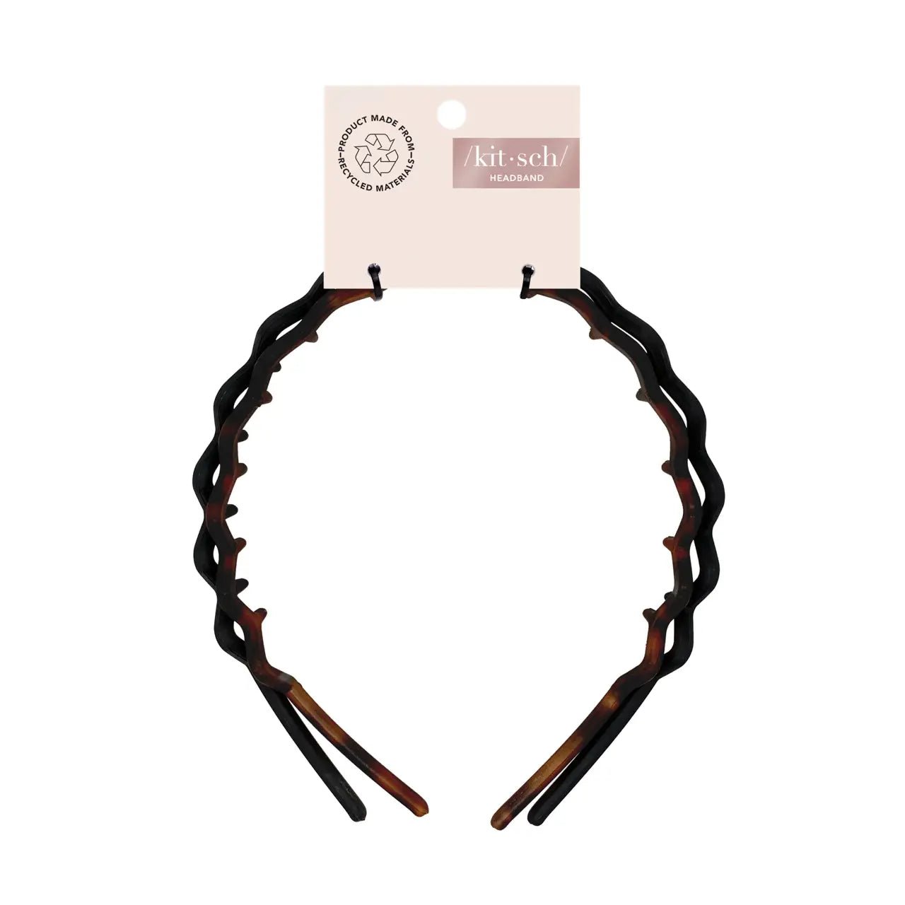 Rose & Lee Co Zig Zag Headband 2pc, Black & Tortoise Hair