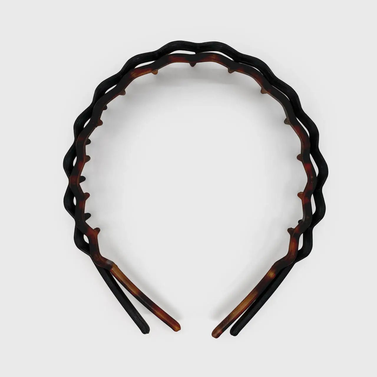 Rose & Lee Co Zig Zag Headband 2pc, Black & Tortoise Hair