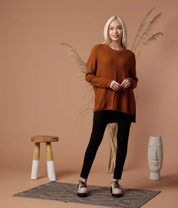Camel Long Sleeve Sweater Apex Ethical Boutique