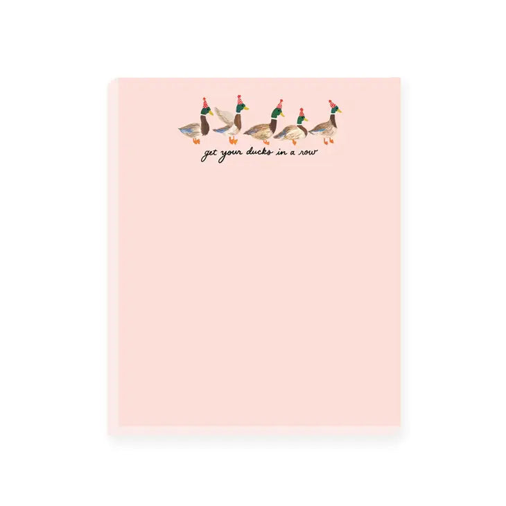 Ducks in a Row Notepad with ducks on top Apex Ethical Boutique