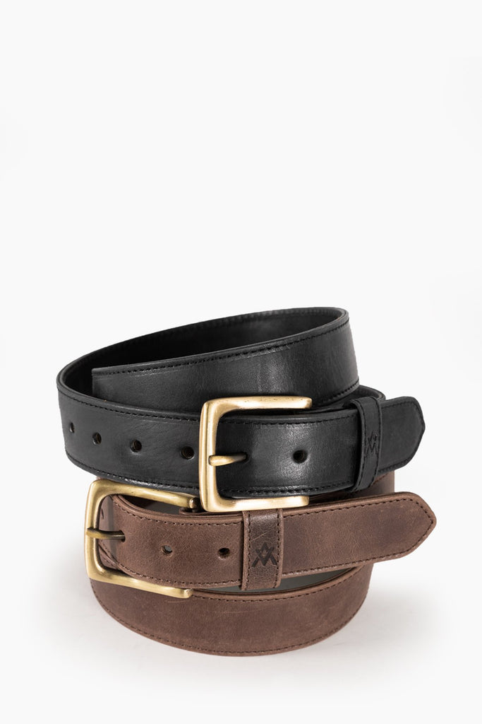 Elevate men's black and brown leather belt raleigh ethical boutique