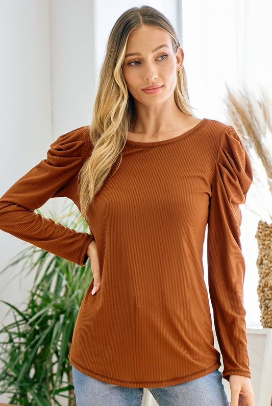 Puff Long Sleeve Top Apex Ethical Boutique