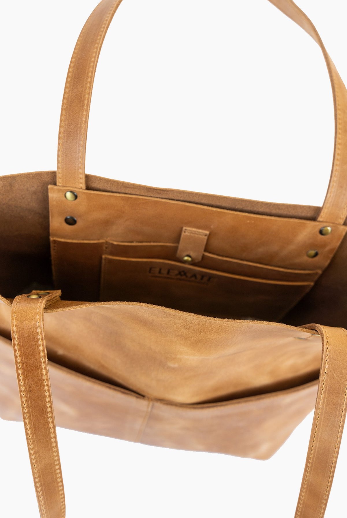 Elevate camel raw tote Raleigh ethical boutique