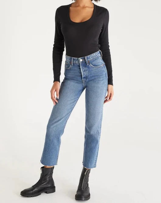 Ribbed Black Top Apex Ethical Boutique
