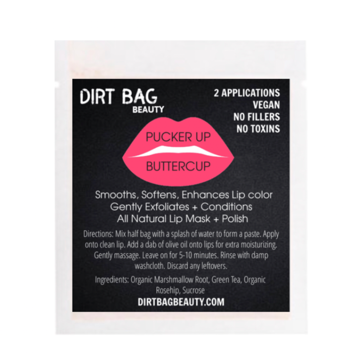 Dirt Bag Single Use Masks, Pucker Up Buttercup Lip Mask + Polish - Rose & Lee Co